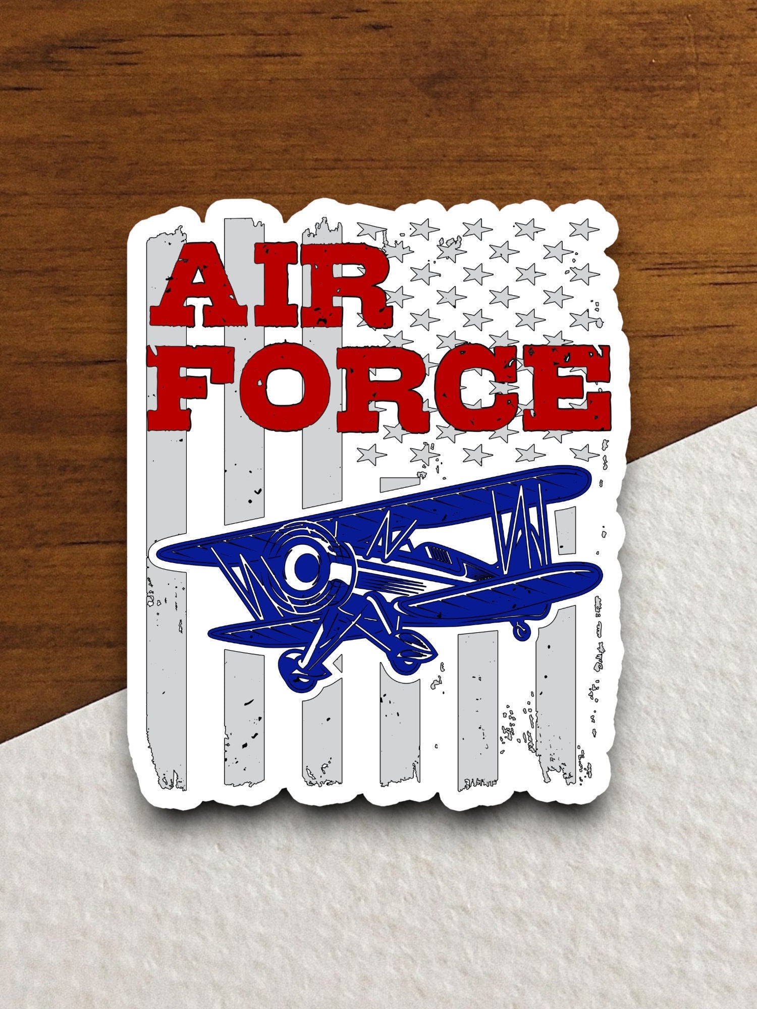 Air force sticker, patriotic laptop decal, water bottle decor, gift sticker, planner accessories, journal sticker, Room Décor