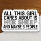 All this girl cares about is her sheep sticker, Funny Animal Sticker For Laptop, Water Bottle, Hydro flask, Phone, Computer, Gift