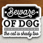 Beware of dog the cat is shady too dog sticker, Funny Animal Sticker For Laptop, Water Bottle, Hydro flask, Phone, Computer, Gift