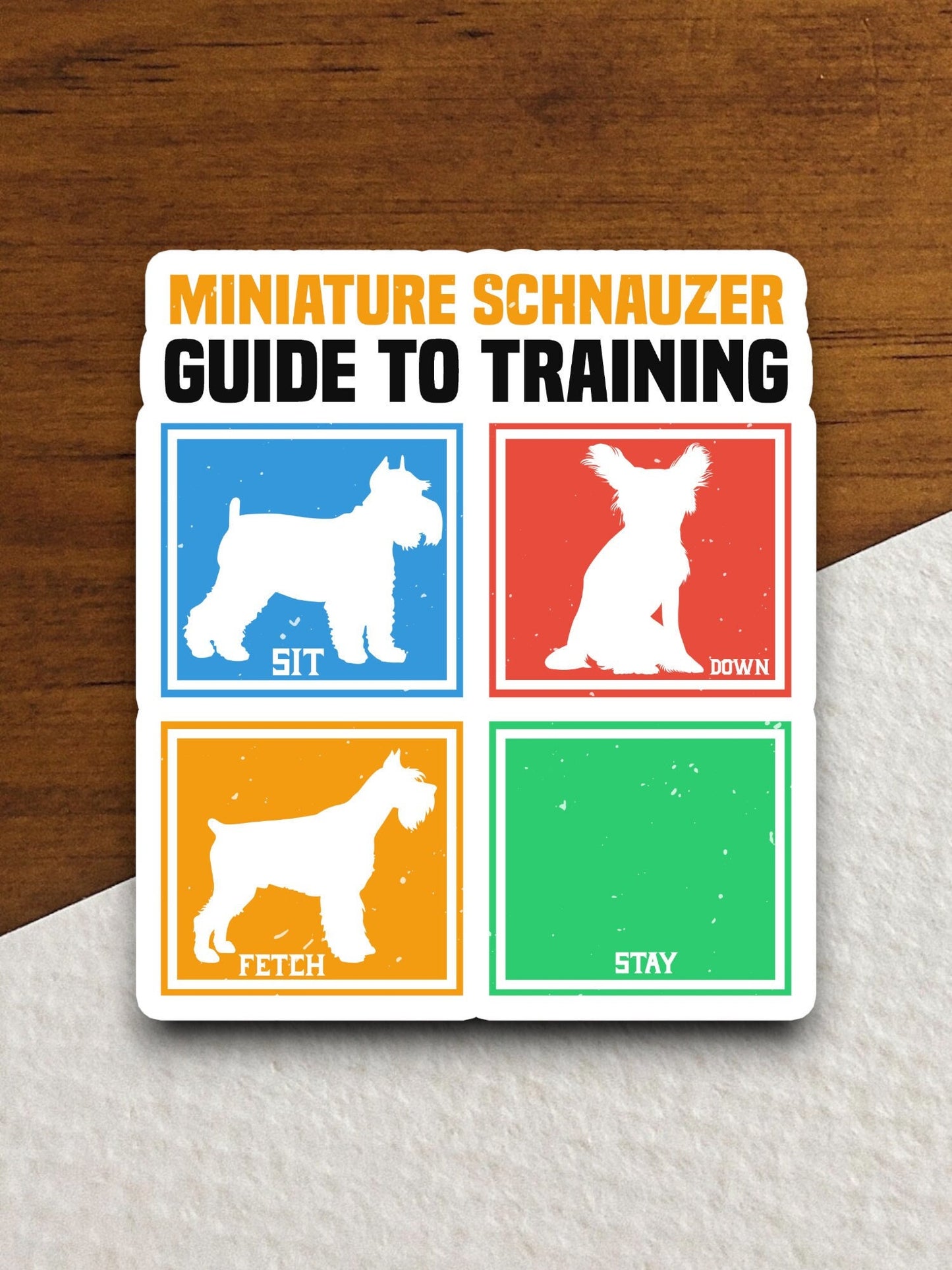 Miniature schnauzer guide to training dog sticker, Funny Animal Sticker For Laptop, Water Bottle, Hydro flask, Phone, Computer, Gift