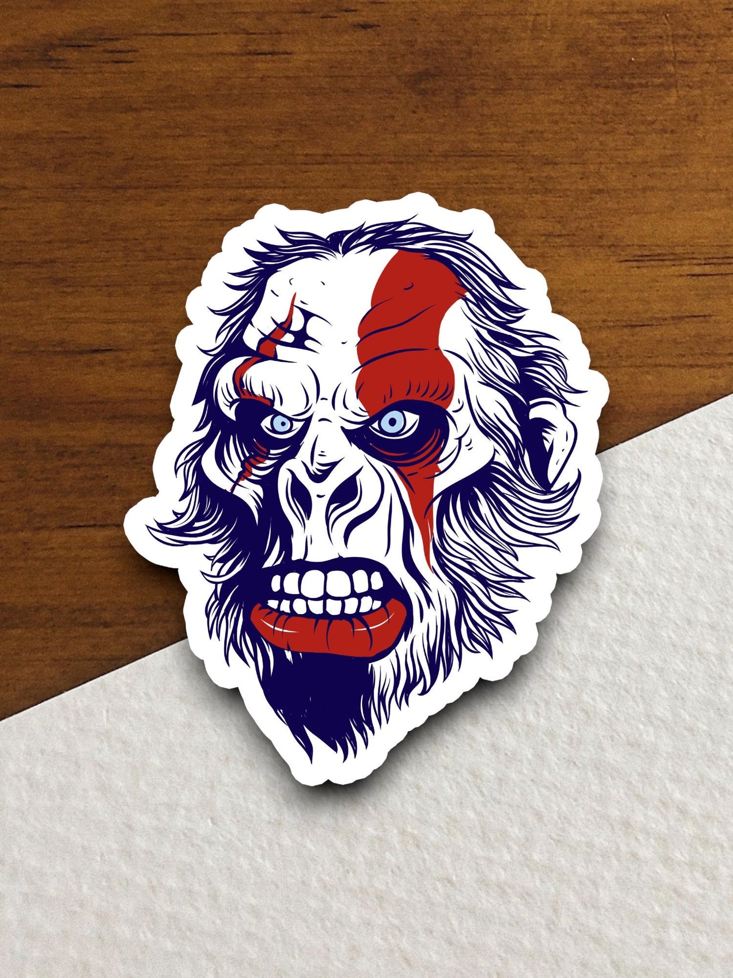 Angry warrior ape sticker, Funny Animal Sticker For Laptop, Water Bottle, Hydro flask, Phone, Computer, Gift, Pet Sticker