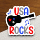 USA rocks sticker, holiday laptop decal, water bottle decor, gift sticker, custom planner accessories sticker, journal sticker, Room Décor