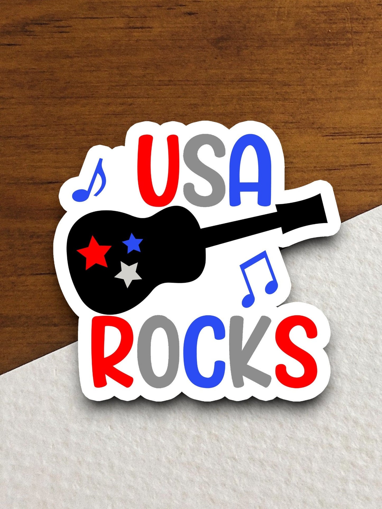 USA rocks sticker, holiday laptop decal, water bottle decor, gift sticker, custom planner accessories sticker, journal sticker, Room Décor