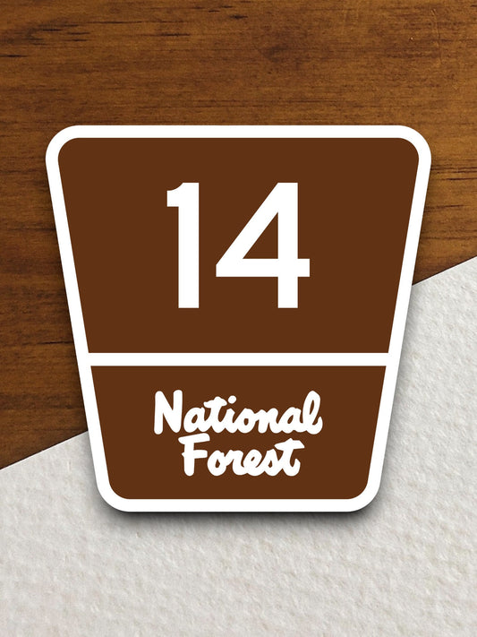 Forest highway route 14 road sign sticker, road trip sticker, highway sign, room decor, travel sticker