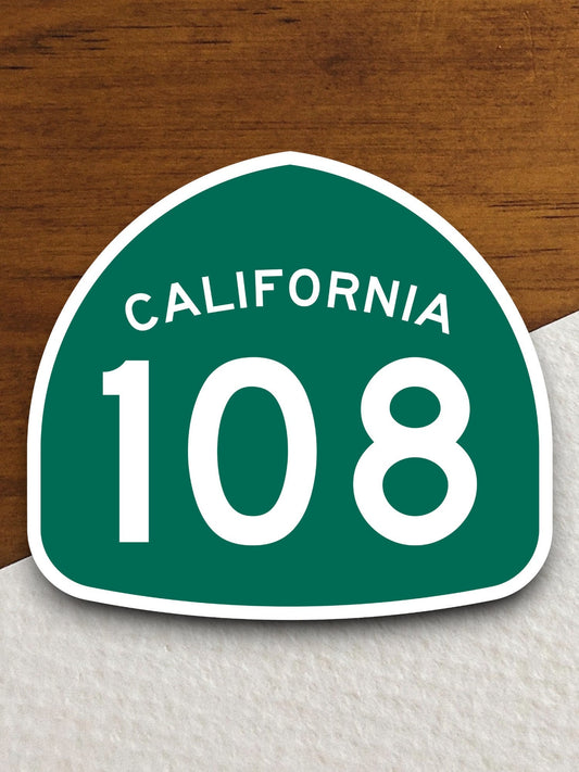 California state route 108 road sign sticker, road trip sticker, highway sign, room decor, travel sticker