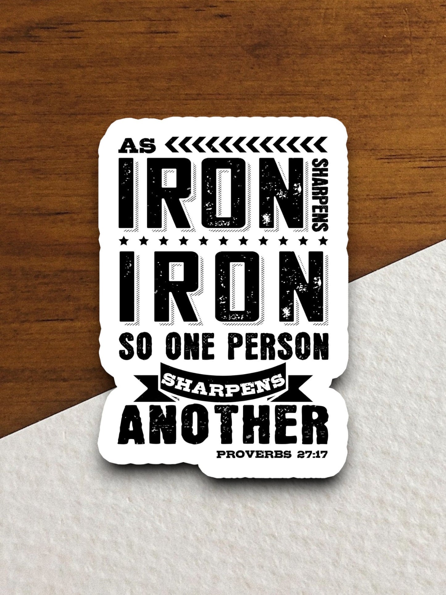 Iron sharpens iron sticker, Religious Sticker, Faith Sticker, Worship Sticker, Christian Sticker, Scripture Sticker, Room Décor