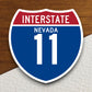 Interstate route  11 Nevada sticker, Interstate Highway Sign Expressway Stickers, Highway Sign Road Trip Sticker, Room Décor