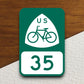 Us bike route 35 road sign stickerRoom Décor, road trip sticker, highway sign, room decor, travel sticker