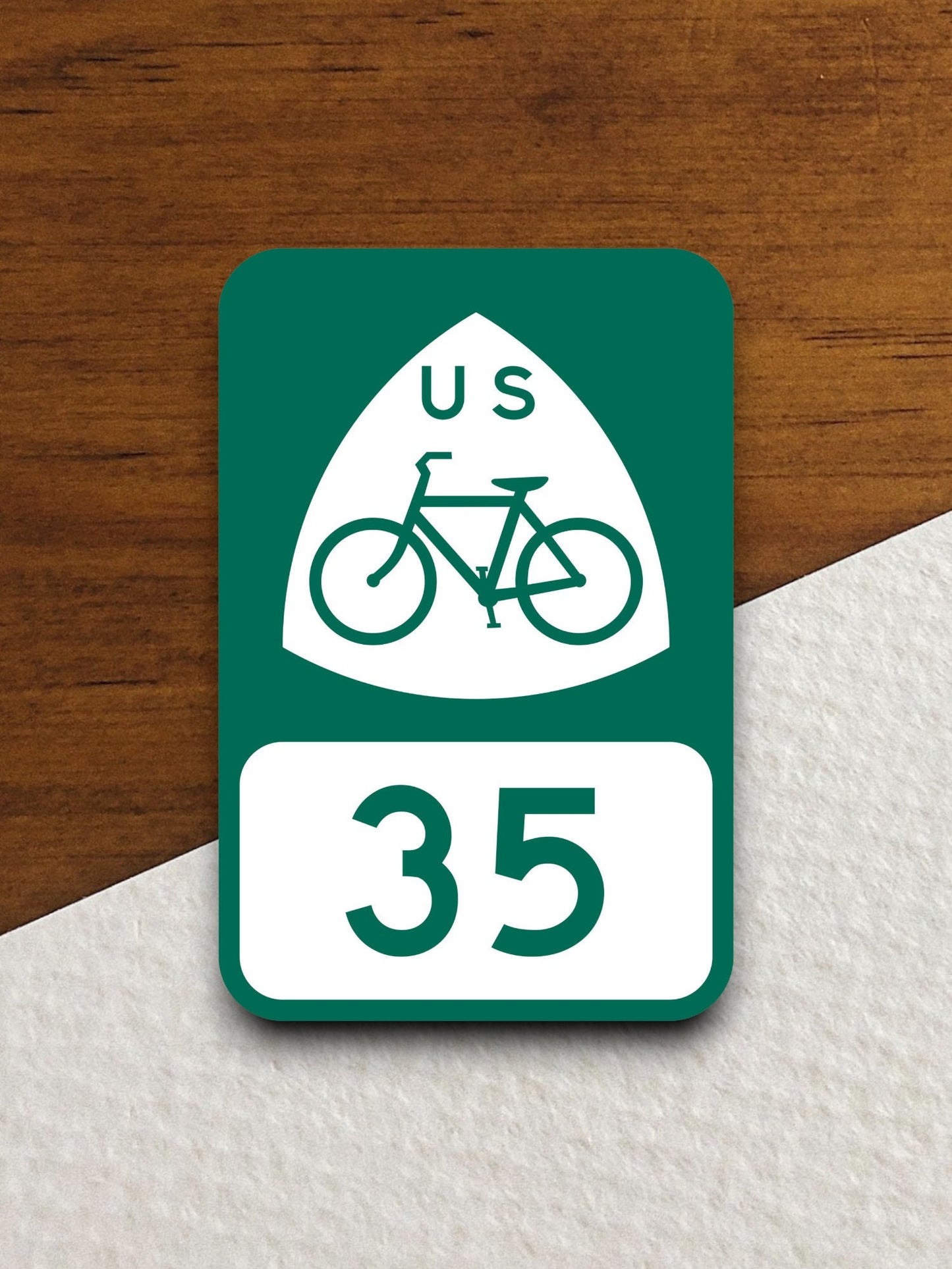 Us bike route 35 road sign stickerRoom Décor, road trip sticker, highway sign, room decor, travel sticker