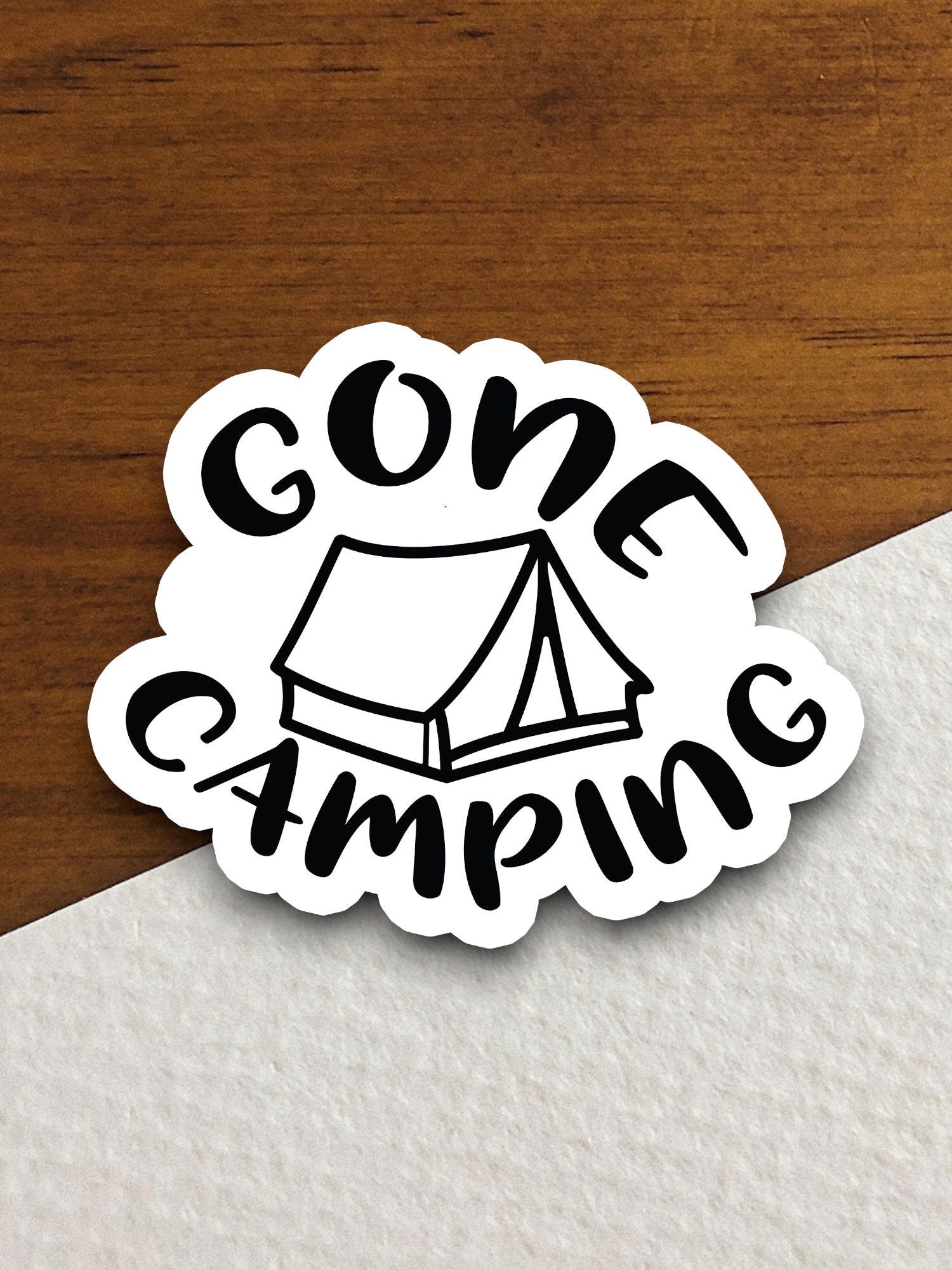 Gone Camping Sticker, vacation sticker, travel sticker, room decor, water bottle sticker, laptop sticker