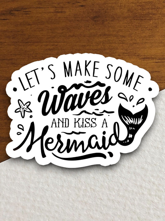 Mermaid Kiss Sticker, vacation sticker, travel sticker, room decor, water bottle sticker, laptop sticker