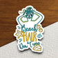 Beach Hair Don't Care Sticker, vacation sticker, travel sticker, room decor, water bottle sticker, laptop sticker