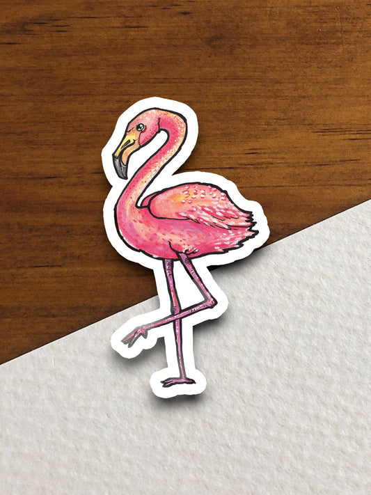 Pink flamingo sticker, Funny Animal Sticker For Laptop, Water Bottle, Hydro flask, Phone, Computer, Gift, Pet Sticker