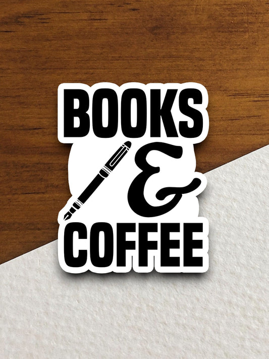 Books and coffee sticker, Funny Stickers, Coffee Sticker, Caffeine, Coffee Lover, Cafe, Decaf, Barista Sticker