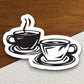 Coffee cups and saucer sticker, Funny Stickers, Coffee Sticker, Caffeine, Coffee Lover, Cafe, Decaf, Barista Sticker