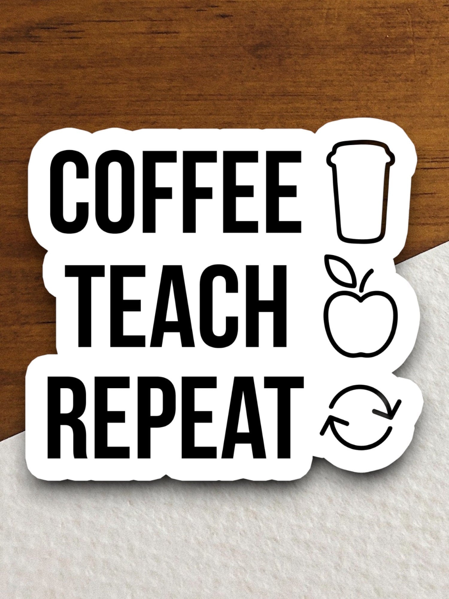 Coffee teach repeat sticker, Funny Stickers, Coffee Sticker, Caffeine, Coffee Lover, Cafe, Decaf, Barista Sticker