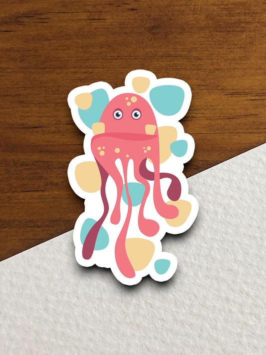 Pink squid sticker, Funny Animal Sticker For Laptop, Water Bottle, Hydro flask, Phone, Computer, Gift, Pet Sticker