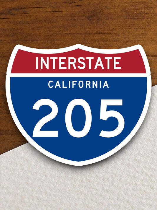 Interstate route  205 california sticker, California sticker, Interstate Highway Sign Expressway Stickers, Highway Sign Road Trip Sticker