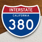 Interstate route  380 california sticker, California sticker, Interstate Highway Sign Expressway Stickers, Highway Sign Road Trip Sticker