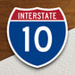 Interstate route  10 sticker, Interstate Highway Sign Expressway Stickers, Highway Sign Road Trip Sticker, Room Décor