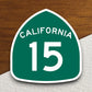 California state route 15 road sign sticker, road trip sticker, highway sign, room decor, travel sticker