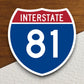 Interstate route  81 sticker, Interstate Highway Sign Expressway Stickers, Highway Sign Road Trip Sticker, Room Décor