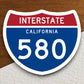 Interstate route  580 california sticker, California sticker, Interstate Highway Sign Expressway Stickers, Highway Sign Road Trip Sticker