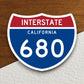 Interstate route  680 california sticker, California sticker, Interstate Highway Sign Expressway Stickers, Highway Sign Road Trip Sticker