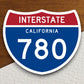 Interstate route  780 california sticker, California sticker, Interstate Highway Sign Expressway Stickers, Highway Sign Road Trip Sticker