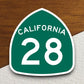 California state route 28 road sign sticker, road trip sticker, highway sign, room decor, travel sticker