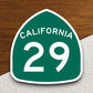 California state route 29 road sign sticker, road trip sticker, highway sign, room decor, travel sticker