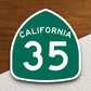 California state route 35 road sign sticker, road trip sticker, highway sign, room decor, travel sticker