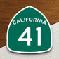 California state route 41 road sign sticker, road trip sticker, highway sign, room decor, travel sticker