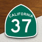 California state route 37 road sign sticker, road trip sticker, highway sign, room decor, travel sticker