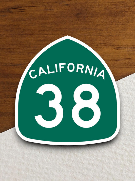 California state route 38 road sign sticker, road trip sticker, highway sign, room decor, travel sticker