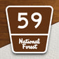 National Forest Highway route 59 road sign sticker, road trip sticker, highway sign, room decor, travel sticker