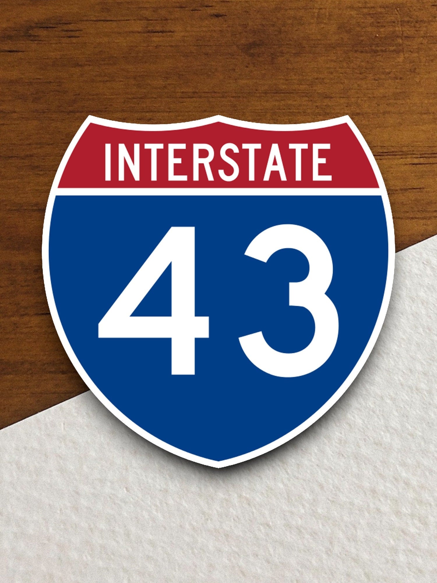 Interstate route  43 sticker, Interstate Highway Sign Expressway Stickers, Highway Sign Road Trip Sticker, Room Décor