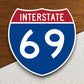 Interstate route  69 sticker, Interstate Highway Sign Expressway Stickers, Highway Sign Road Trip Sticker, Room Décor