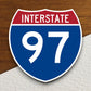 Interstate route  97 sticker, Interstate Highway Sign Expressway Stickers, Highway Sign Road Trip Sticker, Room Décor