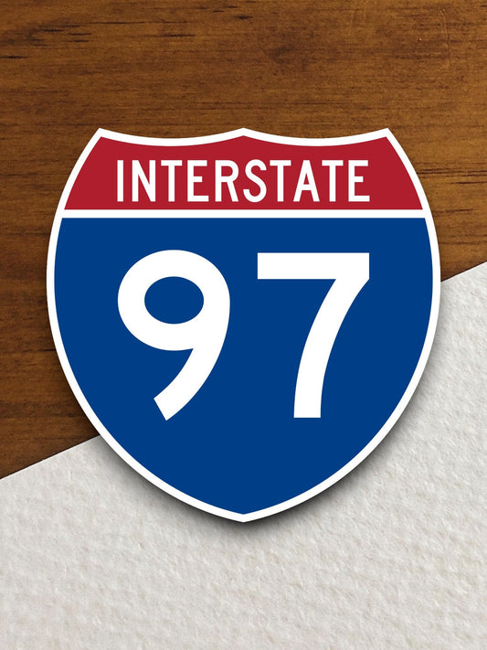 Interstate route  97 sticker, Interstate Highway Sign Expressway Stickers, Highway Sign Road Trip Sticker, Room Décor