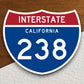 Interstate route  238 california sticker, California sticker, Interstate Highway Sign Expressway Stickers, Highway Sign Road Trip Sticker