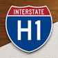 Interstate route  h1 sticker,, Interstate Highway Sign Expressway Stickers, Highway Sign Road Trip Sticker, Room Décor