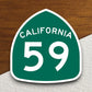 California state route 59 road sign sticker, road trip sticker, highway sign, room decor, travel sticker