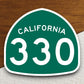 California state route 330 road sign sticker, road trip sticker, highway sign, room decor, travel sticker