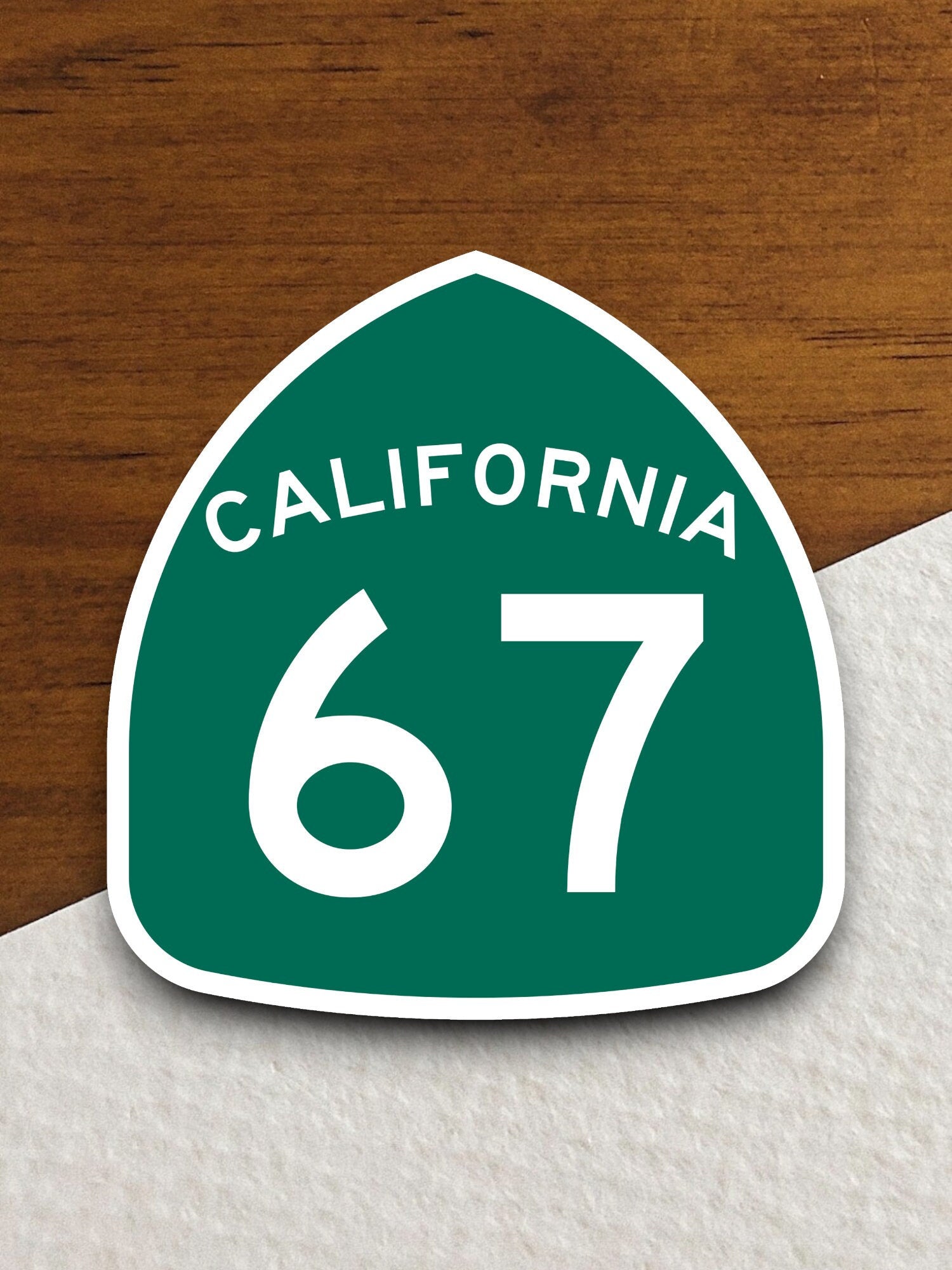 California state route 67 road sign sticker, road trip sticker, highway sign, room decor, travel sticker