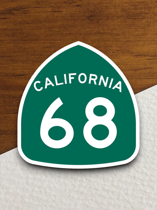 California state route 68 road sign sticker, road trip sticker, highway sign, room decor, travel sticker