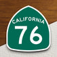 California state route 76 road sign sticker, road trip sticker, highway sign, room decor, travel sticker