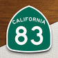 California state route 83 road sign sticker, road trip sticker, highway sign, room decor, travel sticker