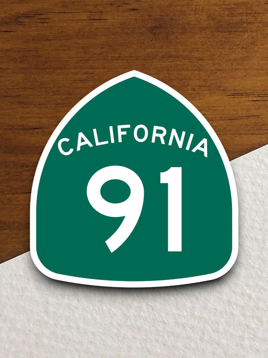 California state route 91 road sign sticker, road trip sticker, highway sign, room decor, travel sticker