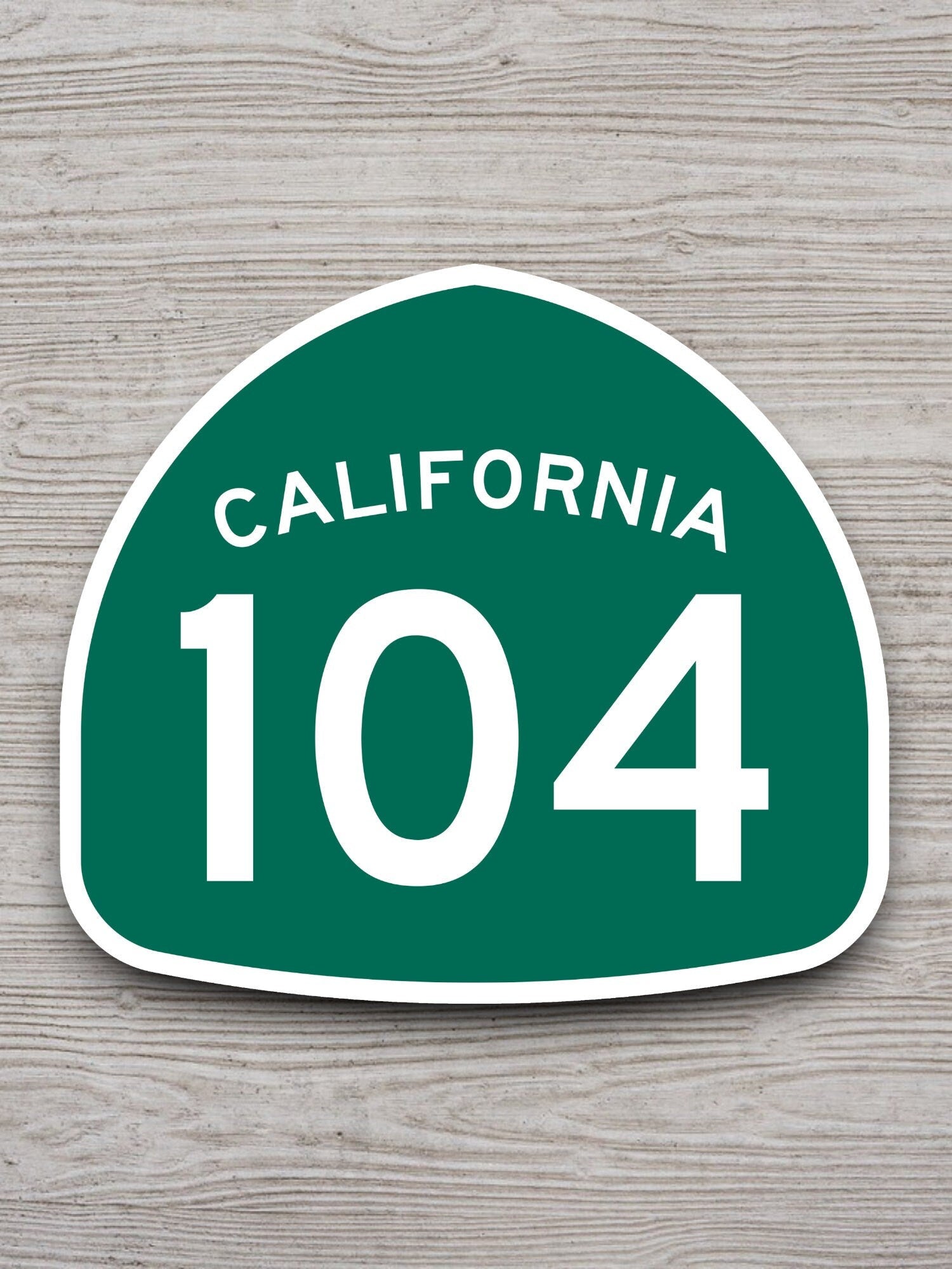 California state route 104 road sign sticker, road trip sticker, highway sign, room decor, travel sticker